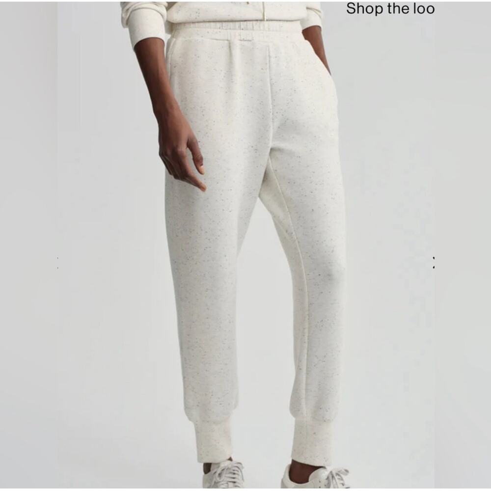 Varley - Slim cuff pant 25” in ivory marl fleck